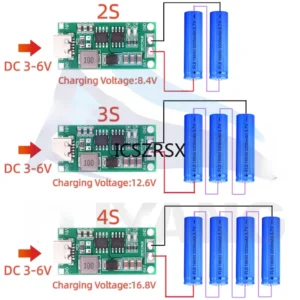 Multi-Cell 2S 3S 4S Type-C To 8.4V 12.6V 16.8V Step-Up Boost LiPo Polymer Li-Ion Charger 7.4V 11.1V 14.8V 18650 Lithium Battery